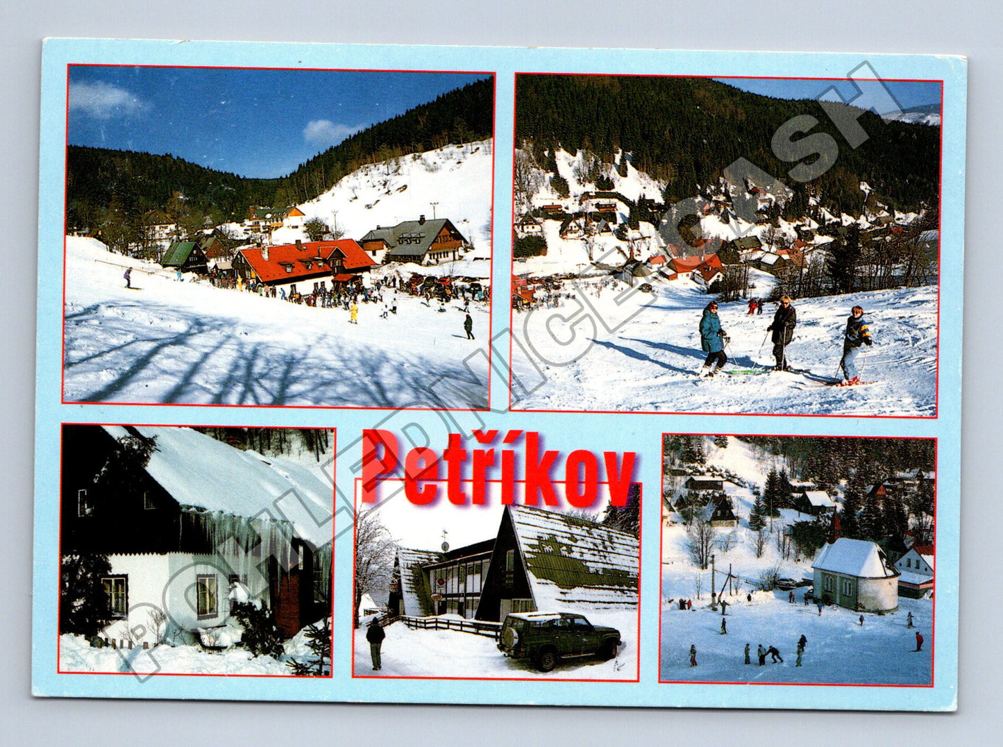 Pohlednice Petříkov Jeseníky zimní motiv 1986 (M34747)