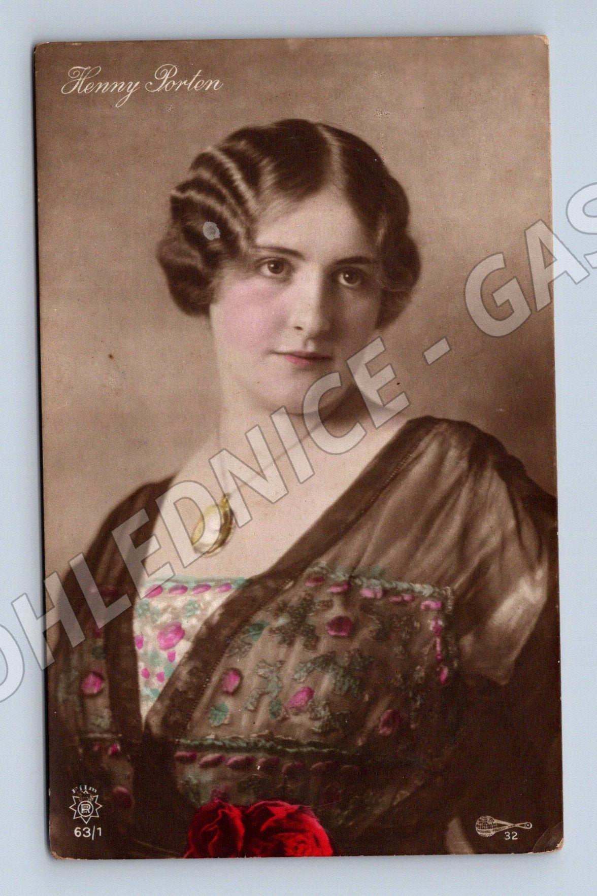 Pohlednice Henny Porten kolorovaný portrét (M3475)