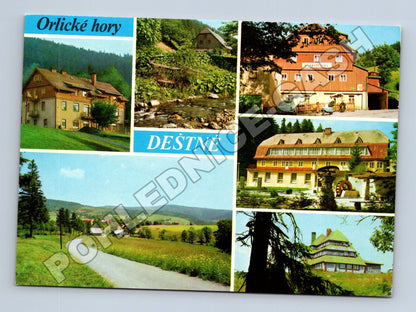 Pohlednice Deštné Orlické hory koláž (M34755)