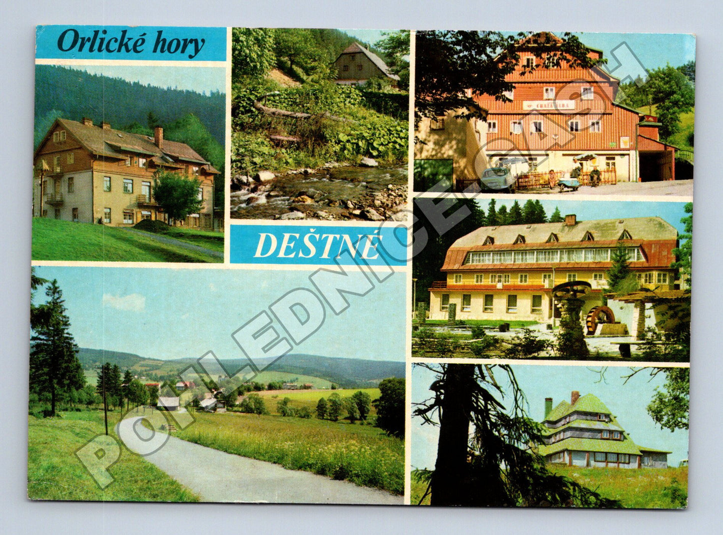Pohlednice Orlické hory Deštné koláž 1972 (M34756)