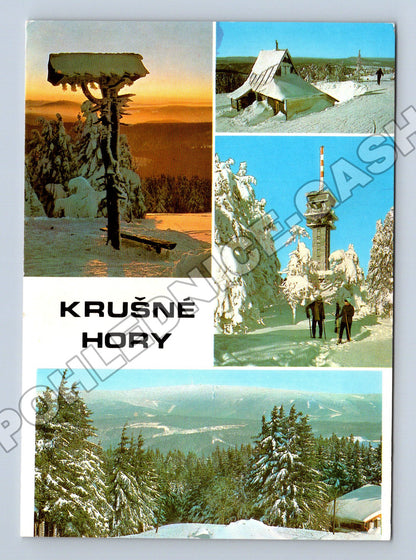 Pohlednice Krušné Hory zimní krajina Plešivec Klínovec (M34762)