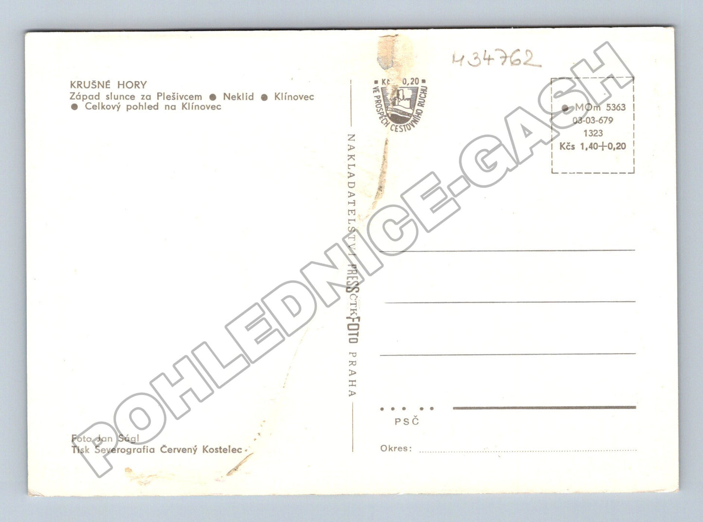 Pohlednice Krušné Hory zimní krajina Plešivec Klínovec (M34762)