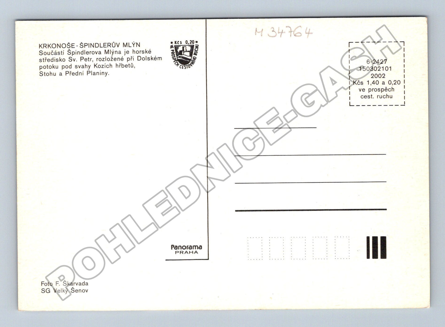 Pohlednice Špindlerův Mlýn Svatý Petr Krkonoše 2002 (M34764)