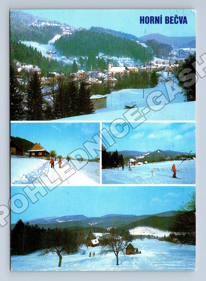Pohlednice Horní Bečva zimní motiv 198X (M34773)