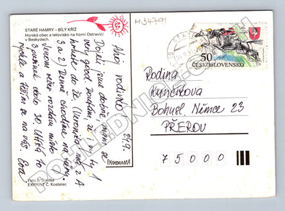 Pohlednice Staré Hamry - Bílý Kříž 1991 (M34791)