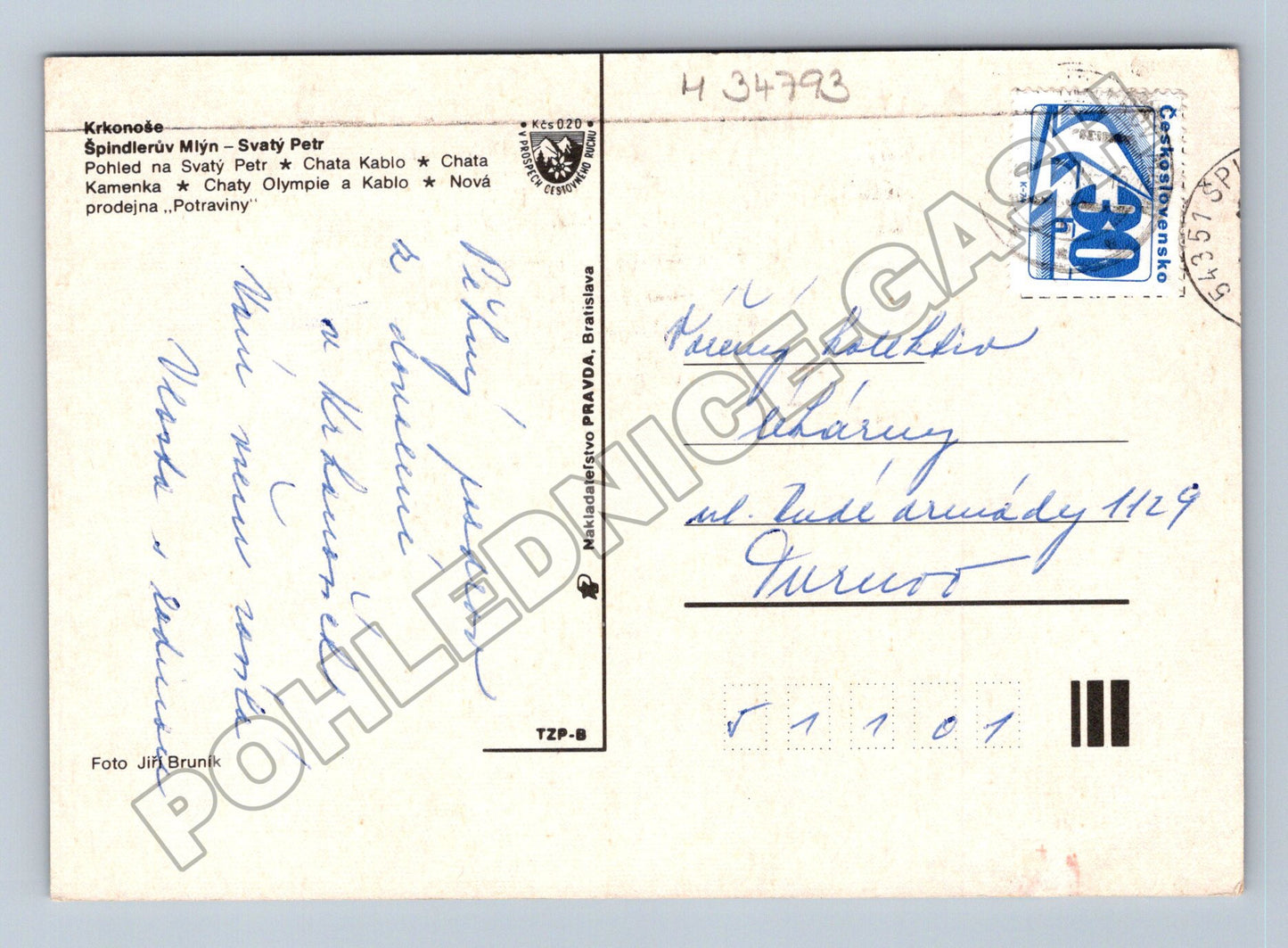 Pohlednice Špindlerův Mlýn Svatý Petr Krkonoše 1969 (M34793)