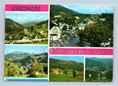 Pohlednice Krkonoše Špindlerův Mlýn panorama 1984 (M34796)