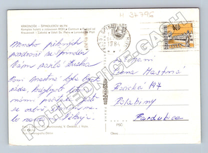 Pohlednice Krkonoše Špindlerův Mlýn panorama 1984 (M34796)
