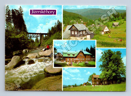 Pohlednice Jizerské hory (viadukt, chaty, Jizera) 1960s (M34797)