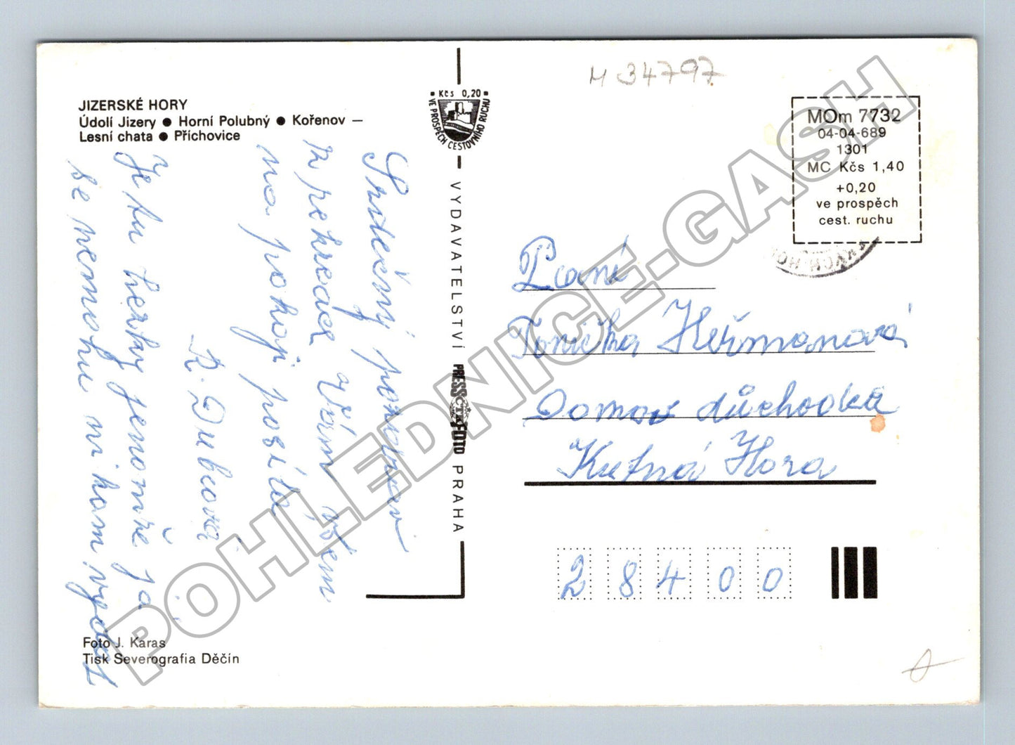 Pohlednice Jizerské hory (viadukt, chaty, Jizera) 1960s (M34797)