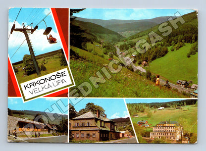 Pohlednice Krkonoše Velká Úpa lanovka krajina 1977 (M34798)