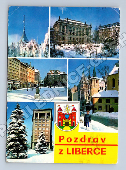 Pohlednice Liberec koláž památek 1982 (M34801)