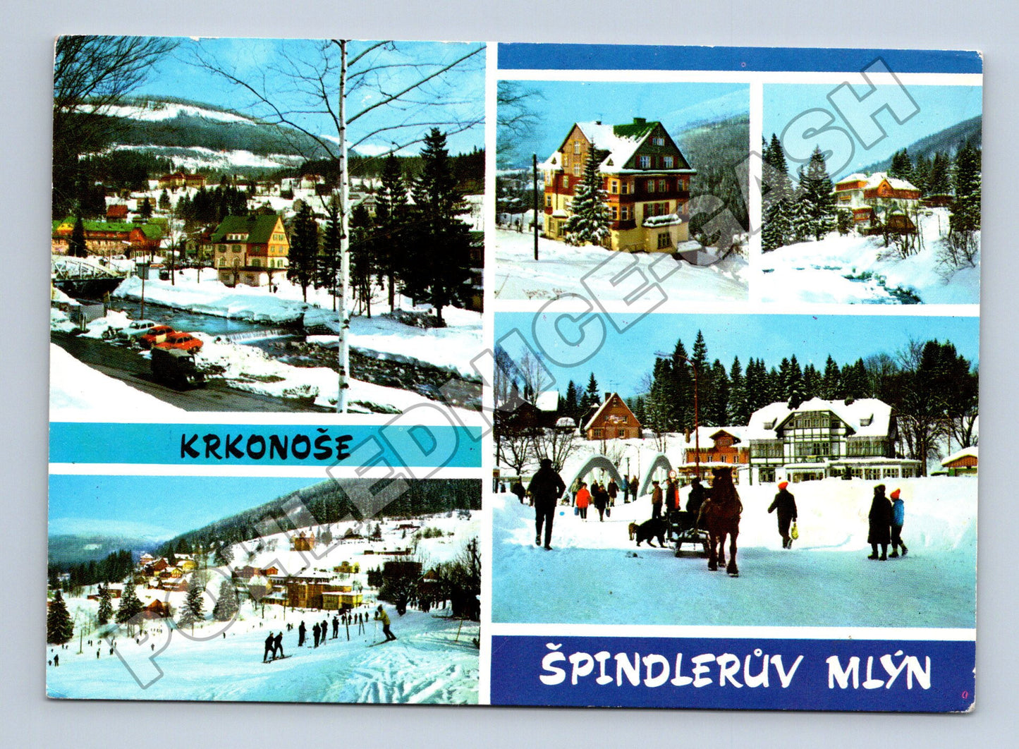 Pohlednice Špindlerův Mlýn Krkonoše zimní motiv (M34804)