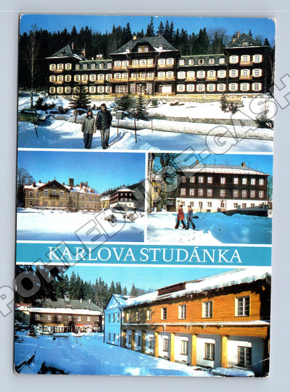 Pohlednice Karlova Studánka zima 1986 (M34807)
