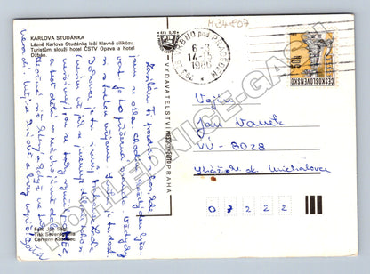 Pohlednice Karlova Studánka zima 1986 (M34807)