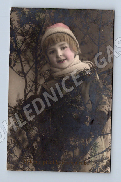 Pohlednice Novoroční dítě kolor ČSR do 1950 (M3481)