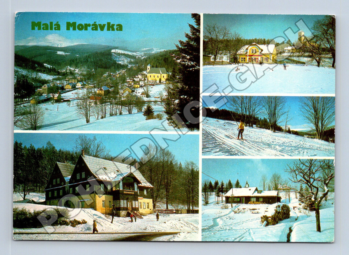 Pohlednice Malá Morávka Jeseníky zimní motiv 1986 (M34815)