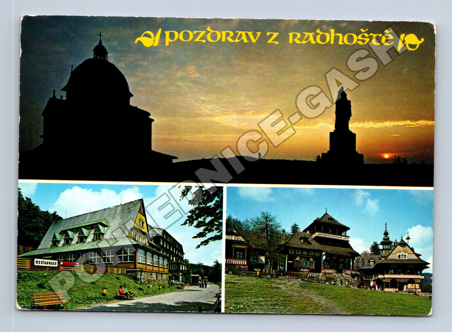 Pohlednice Radhošť Pustevny Jurkovičovy stavby 1974 (M34816)