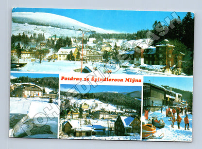 Pohlednice Špindlerův Mlýn Krkonoše zima 1989 (M34822)