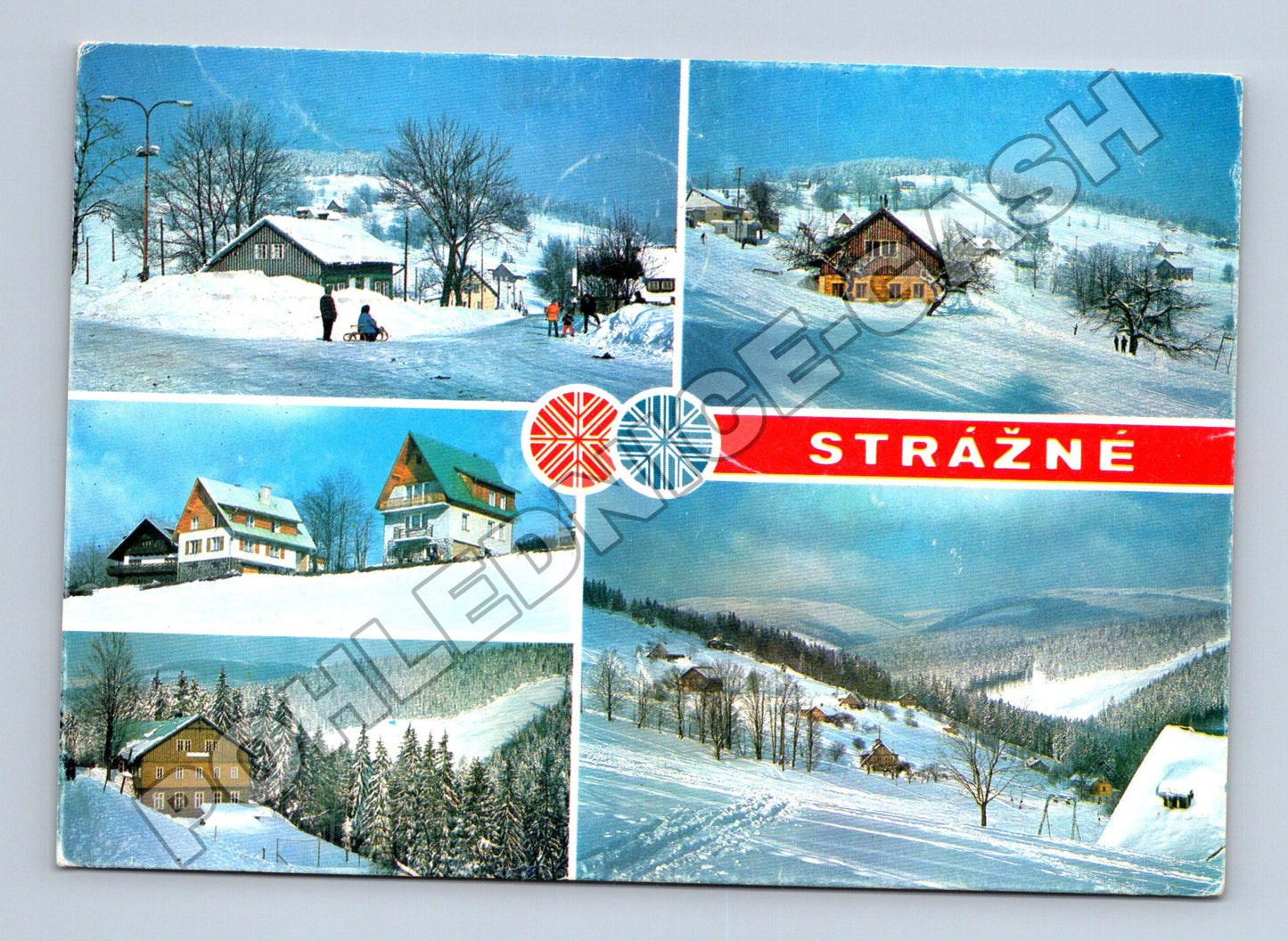 Pohlednice Strážné Krkonoše zimní motiv 1989 (M34825)