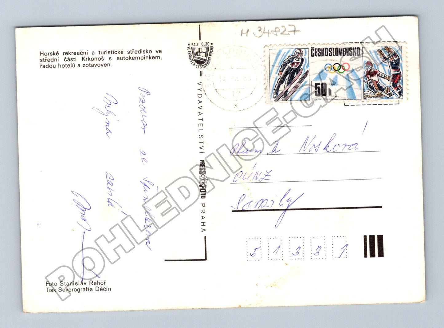 Pohlednice Špindlerův Mlýn Krkonoše 1976 (M34827)