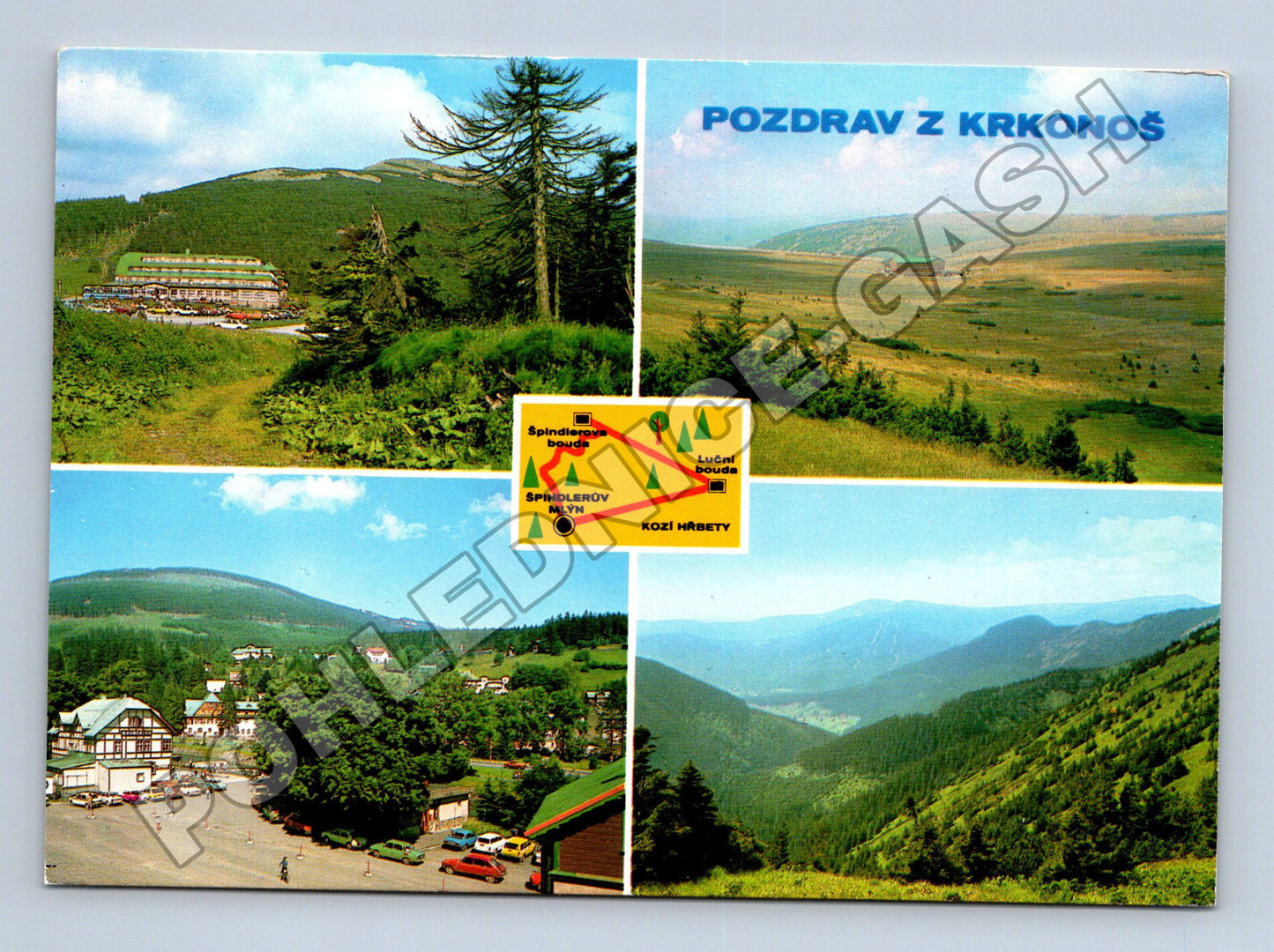 Pohlednice Krkonoše Špindlerova bouda a další, multi-view (M34833)