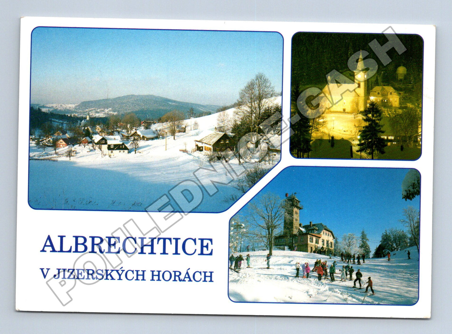 Pohlednice Albrechtice v Jizerských horách zimní motivy (M34841)
