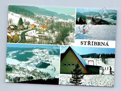 Pohlednice Stříbrná Krušné hory lyžování (M34843)
