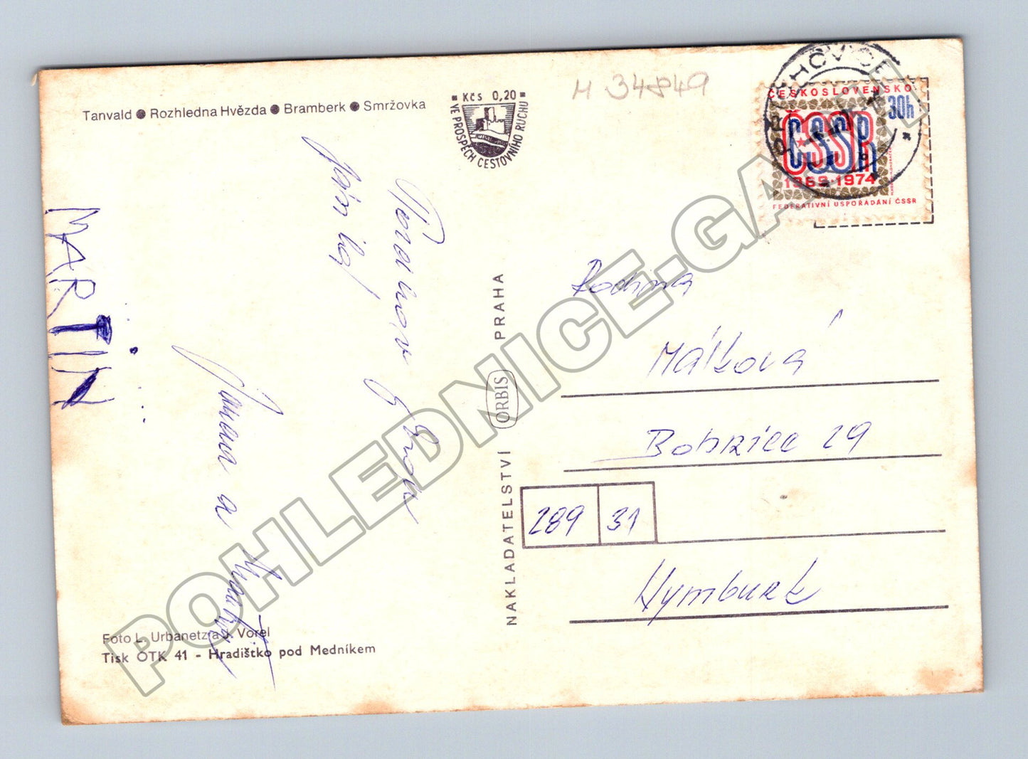 Pohlednice Jizerské hory zimní motivy 1974 (M34849)