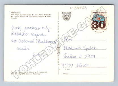 Pohlednice Krkonoše Hřebenové boudy zimní motiv (M34863)