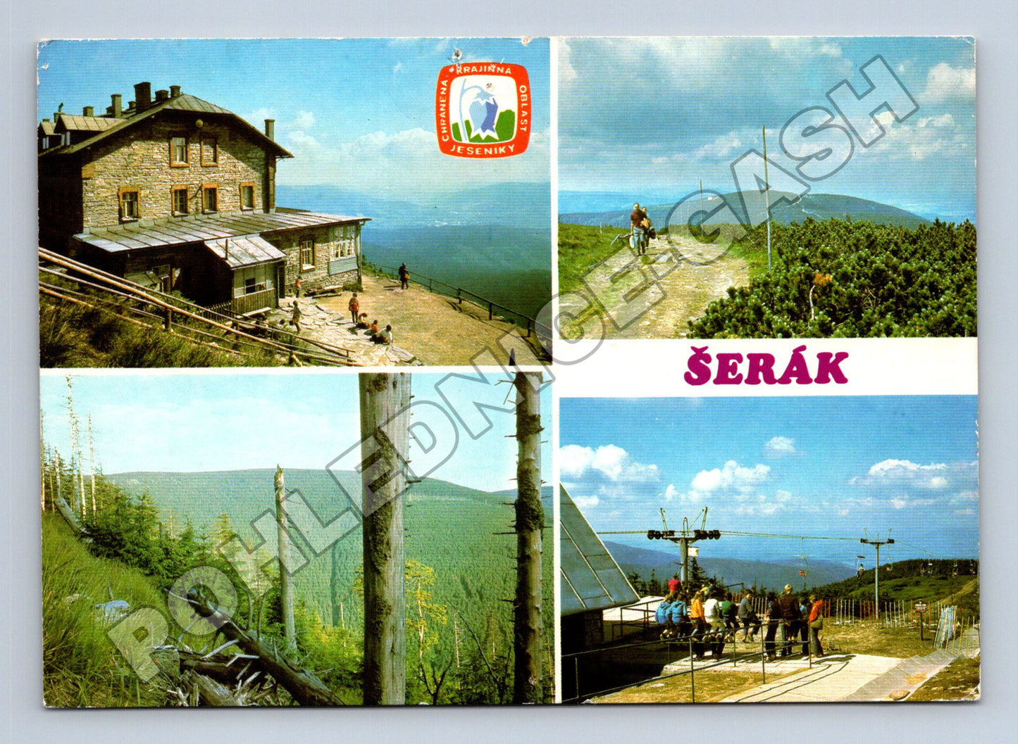 Pohlednice Jeseníky Šerák Chata Jiřího lanovka 1987 (M34865)