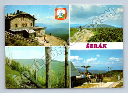 Pohlednice Jeseníky Šerák Chata Jiřího lanovka 1987 (M34865)