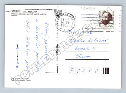 Pohlednice Malá Morávka zimní motiv 1989 (M34867)