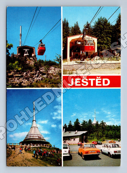 Pohlednice Ještěd lanovka a vysílač (M34871)