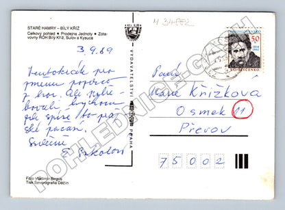 Pohlednice Beskydy Staré Hamry Bílý Kříž 1989 (M34882)