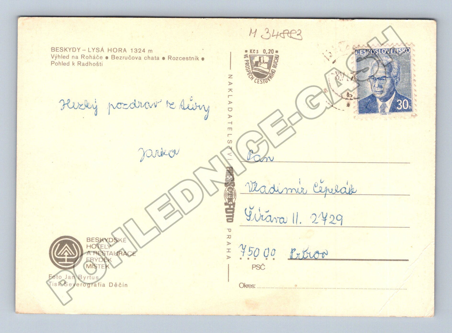 Pohlednice Beskydy Lysá Hora zimní motiv (M34883)