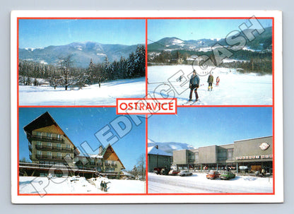 Pohlednice Ostravice zimní motiv lyžaři (M34884)
