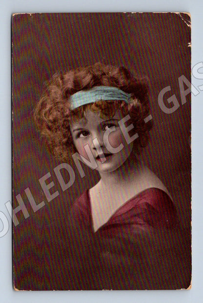 Pohlednice portrét dívky popsaná 1 pol 20 stol (M3490)