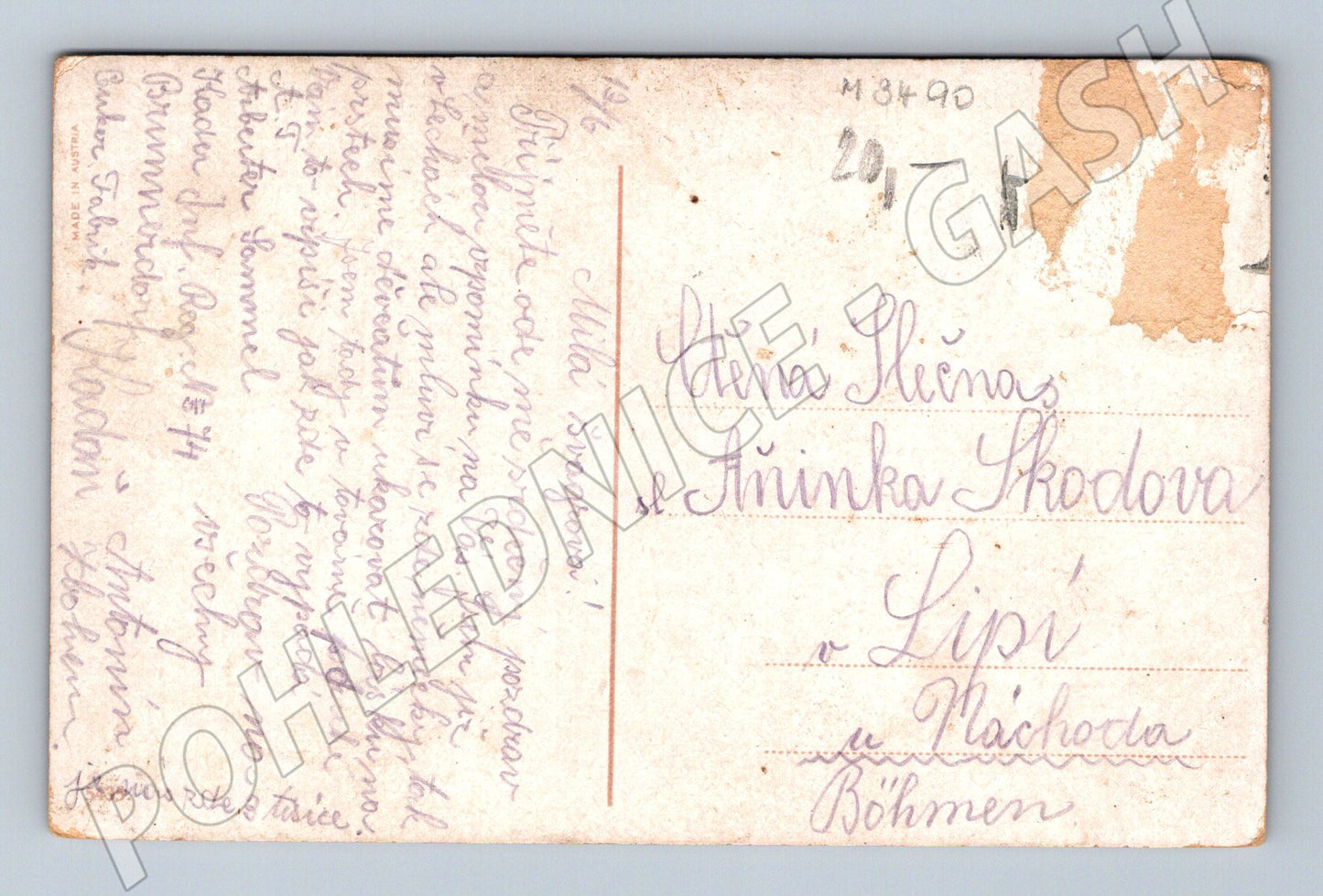 Pohlednice portrét dívky popsaná 1 pol 20 stol (M3490)