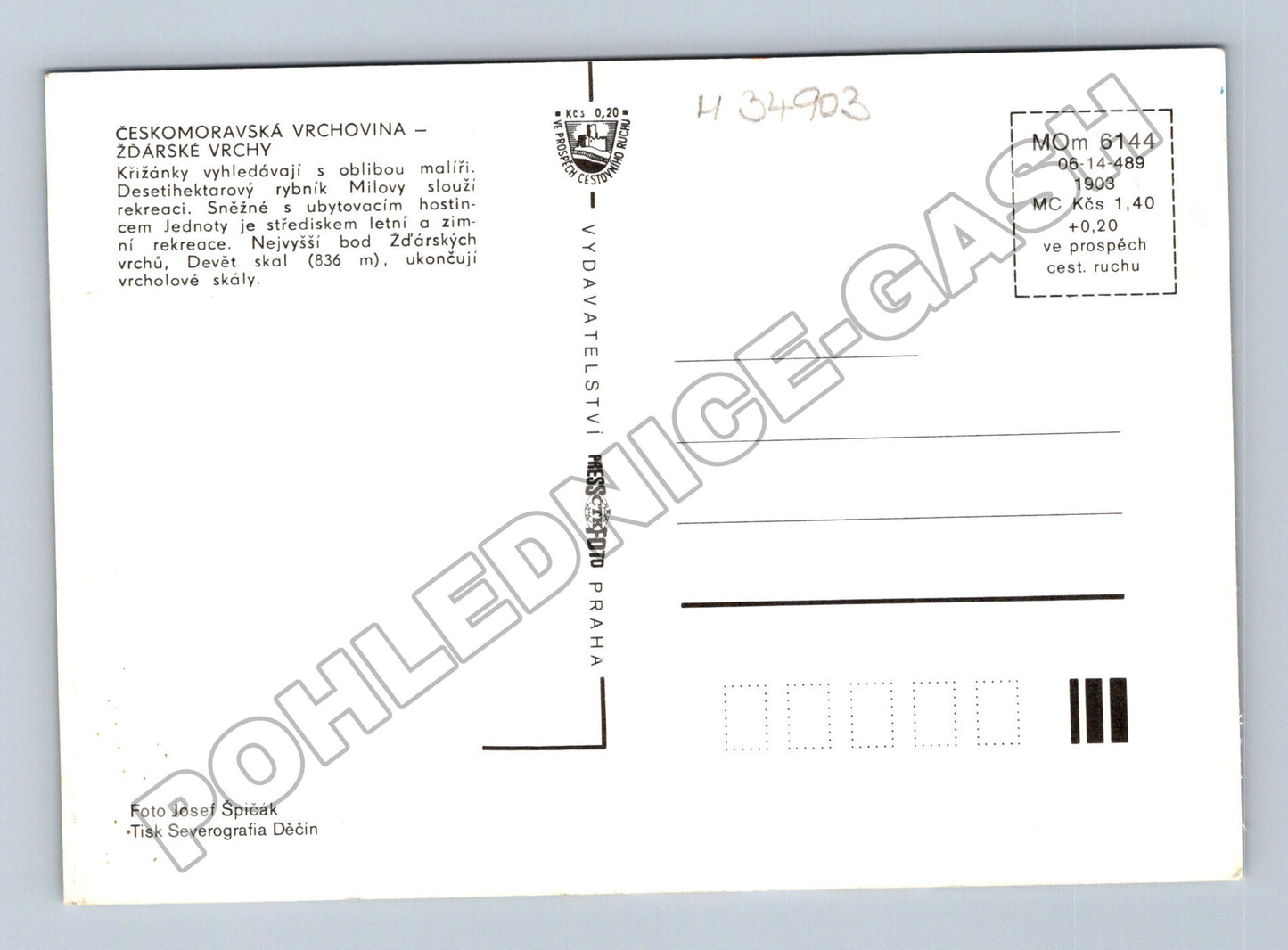 Pohlednice Žďárské vrchy Křižánky Milovy Sněžné (M34903)