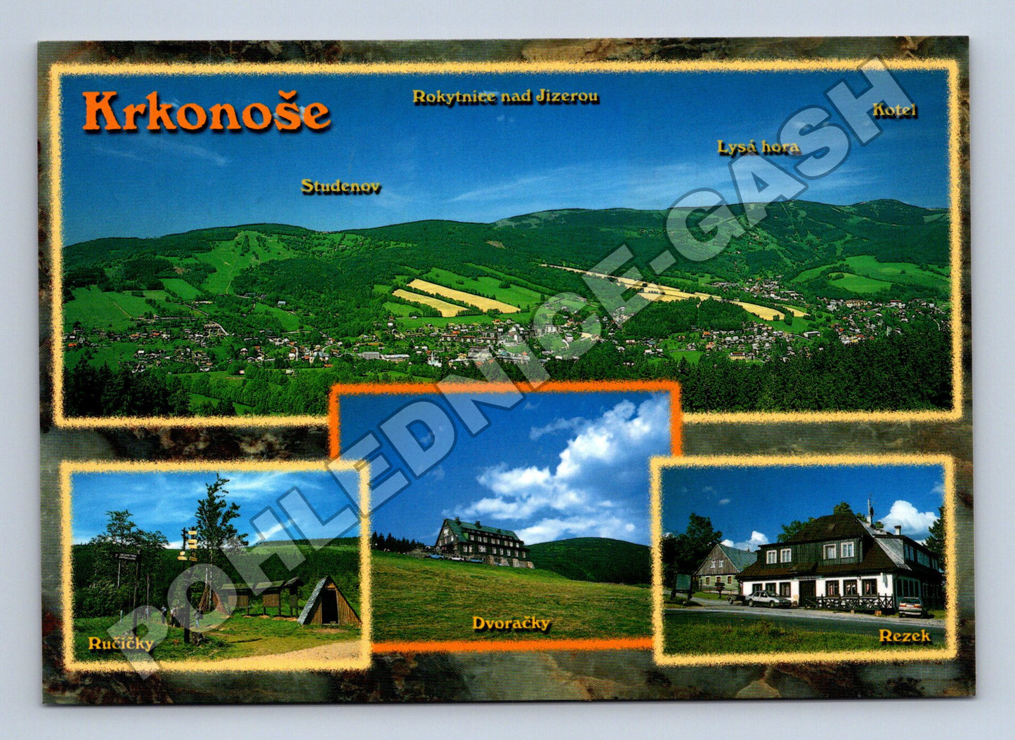 Pohlednice Rokytnice nad Jizerou Krkonoše panorama 1996 (M34906)