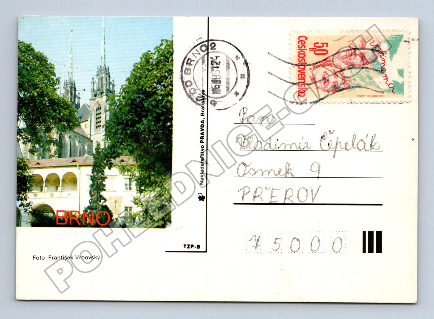 Pohlednice Brno katedrála Petrov 1974 (M34910)