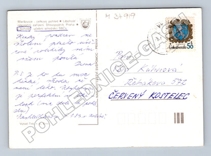 Pohlednice Maršovice Libohošť koláž s jezerem a obcí 1983 (M34919)