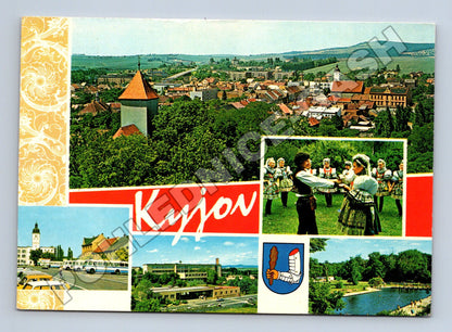 Pohlednice Kyjov koláž s folklorem 1970s (M34941)