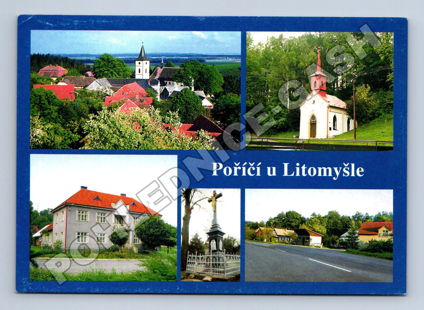 Pohlednice Poříčí u Litomyšle koláž motivů 1979 (M34944)