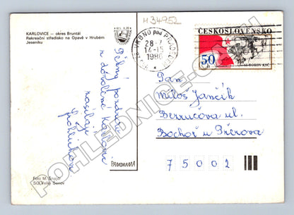 Pohlednice Karlovice různé pohledy 1986 (M34952)