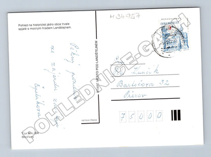 Pohlednice Staré Město pod Landštejnem, hrad, znak, postavy (M34957)