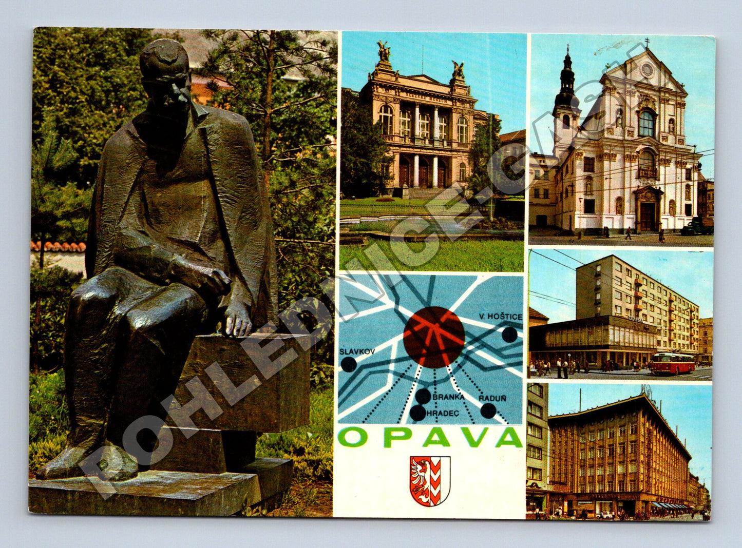 Pohlednice Opava multi-view 1975 (M34961)