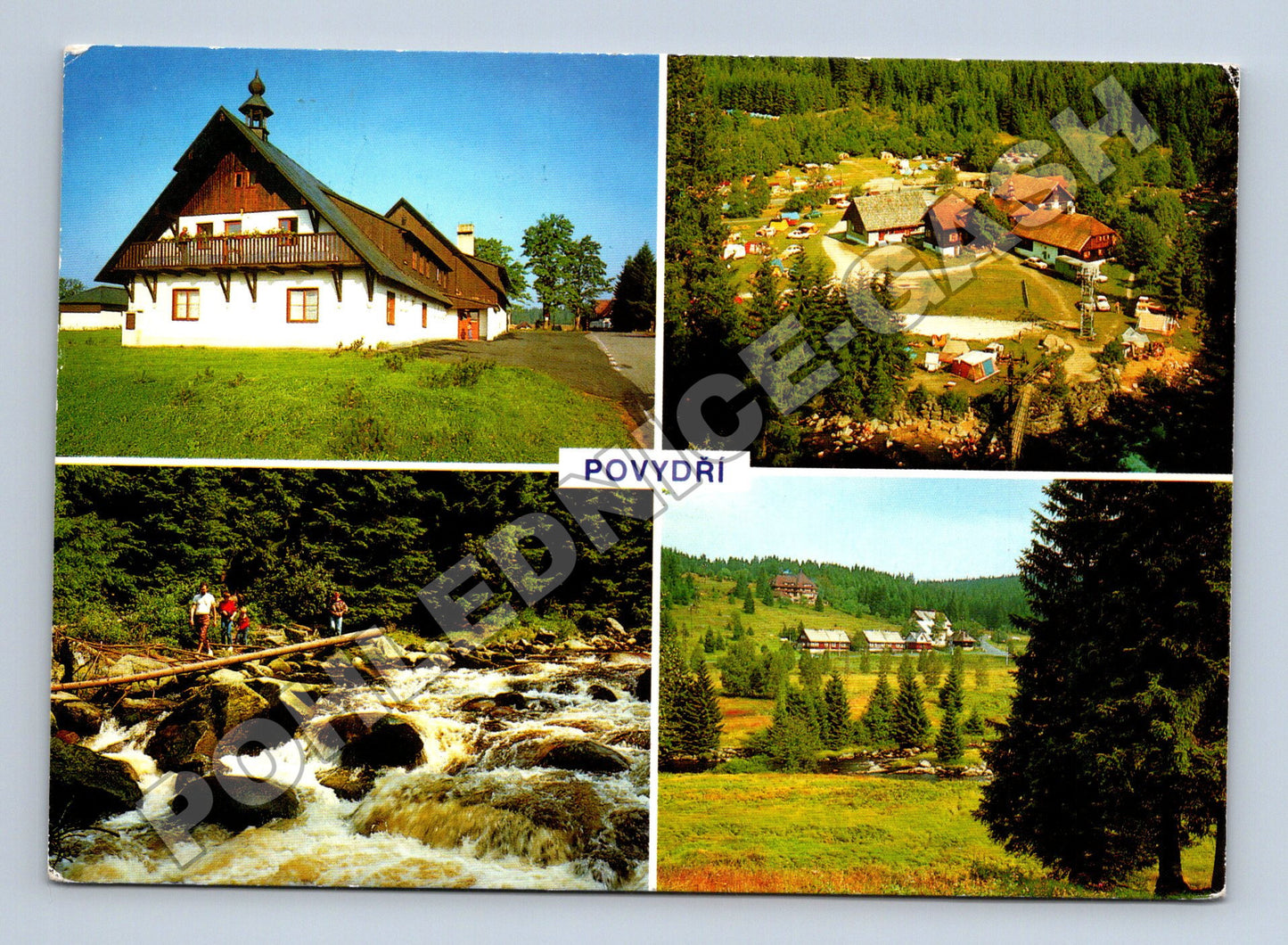 Pohlednice Povydří Šumava horské chaty a řeka Vydra 1989 (M34967)