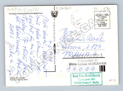 Pohlednice Povydří Šumava horské chaty a řeka Vydra 1989 (M34967)